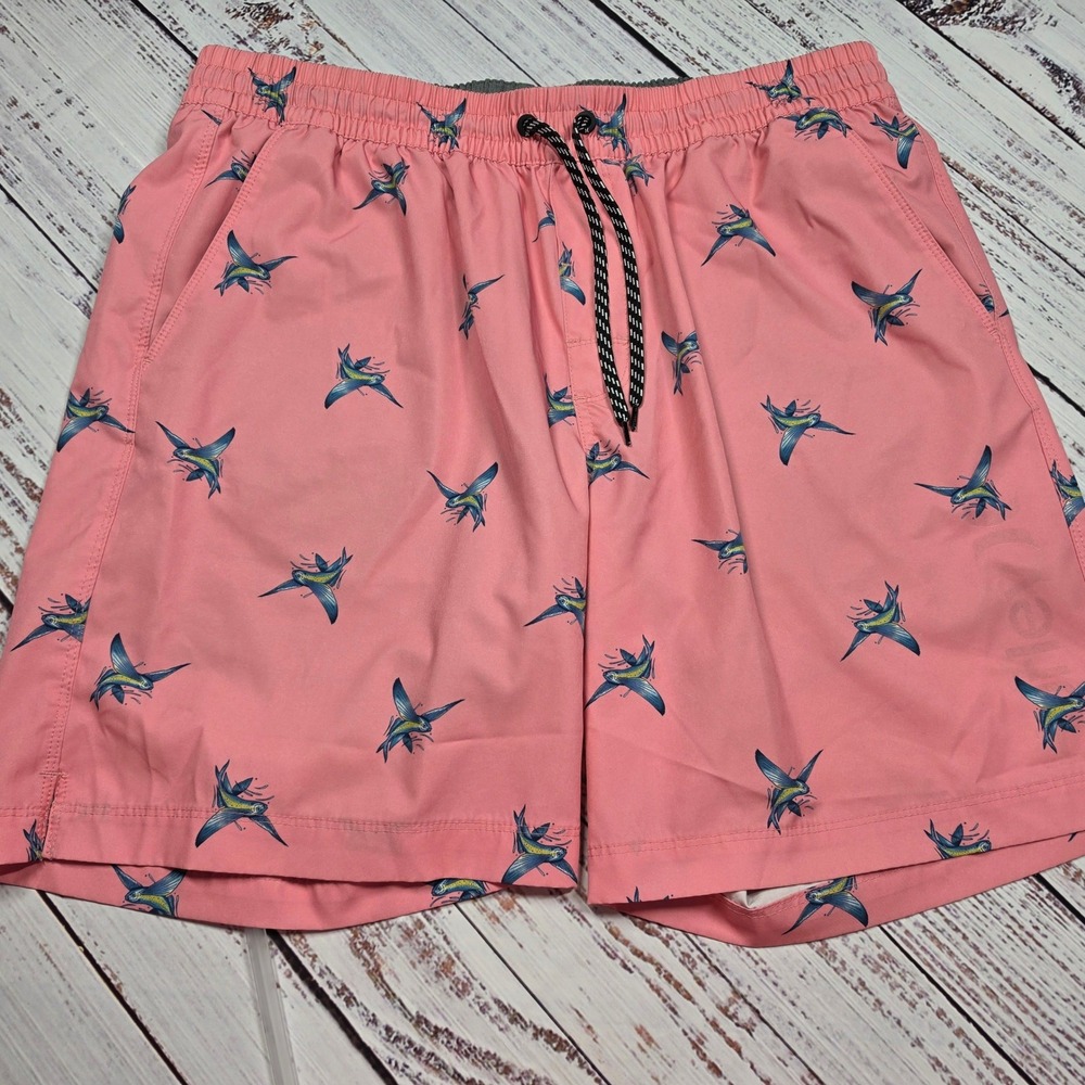 Hurley Swim Trunks Mens XL Pink Excellent Flying Fish Board Shorts